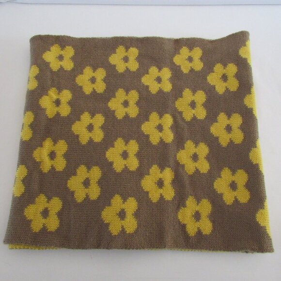 Brown and Yellow Flower Print Infinity Scarf - Picture 1 of 4